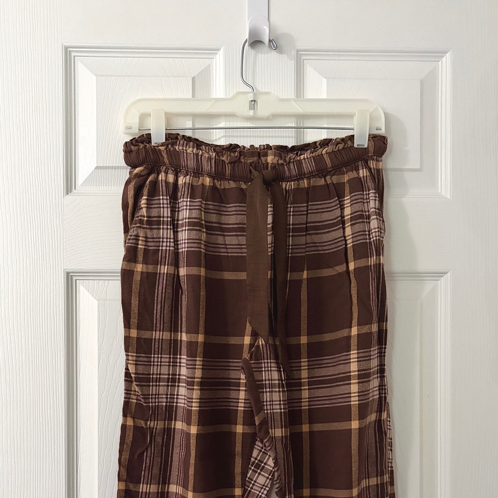 Aerie Brown Plaid Pajama Pants